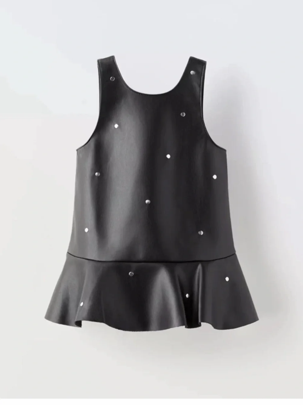 Zara Girls Studded Faux Leather Pinafore Dress
